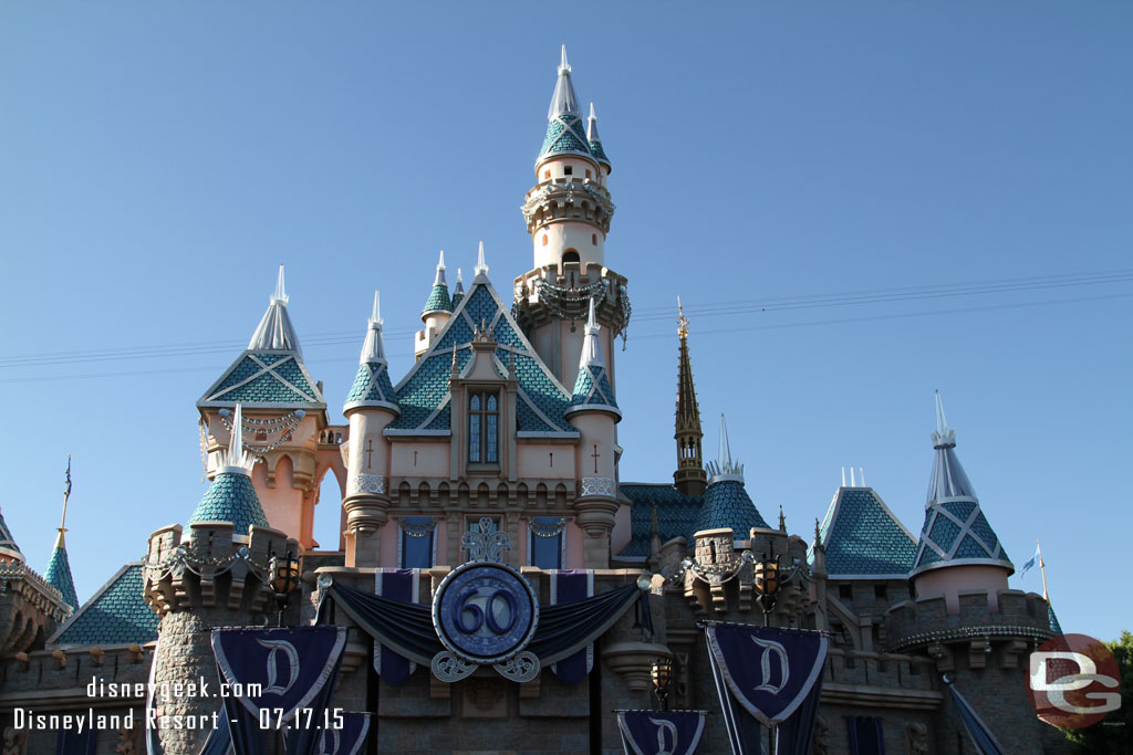 Walking up to/through Sleeping Beauty Castle for dinner in Fantasyland.