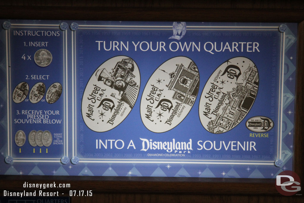 Pressed quarters for the 60th in the Main Street Train Station.