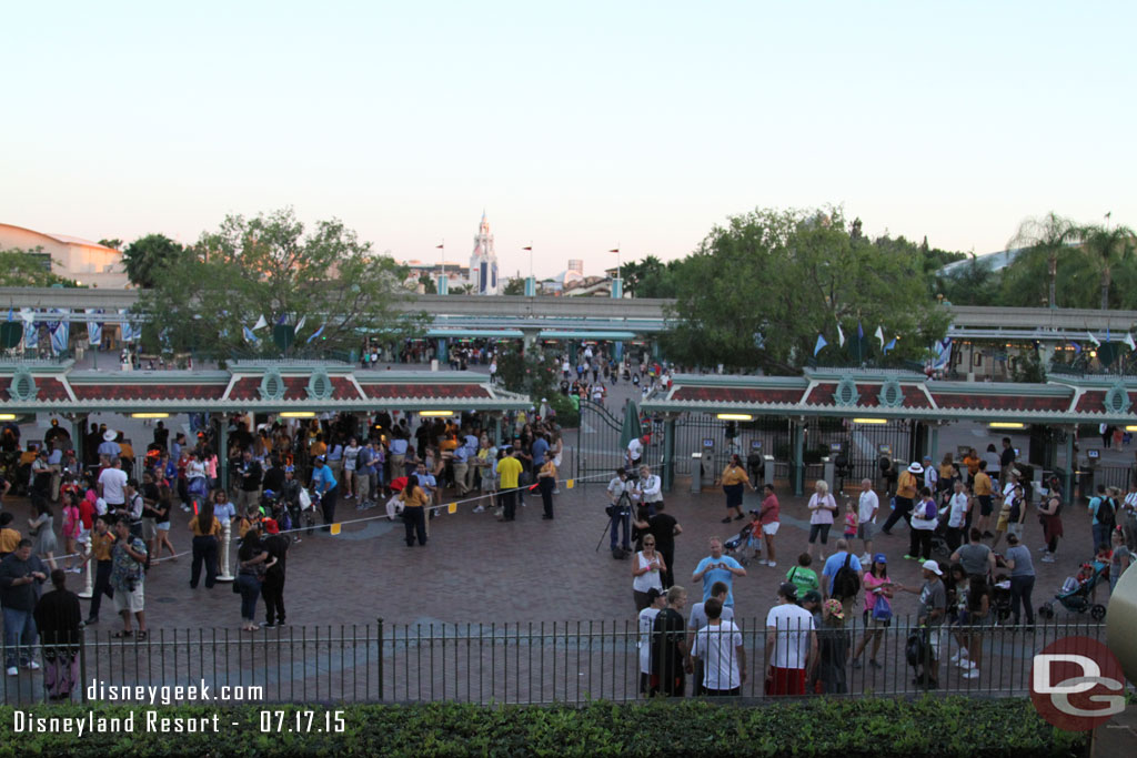 The entrance to Disneyland was active but not backed up.