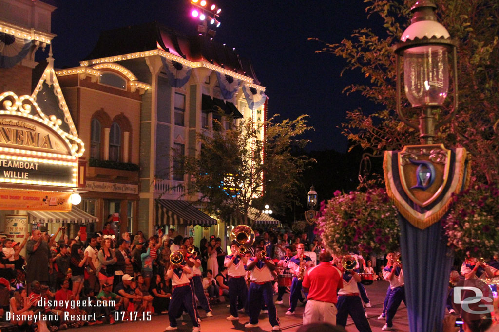 The All-American College Band providing some pre-parade entertainment.