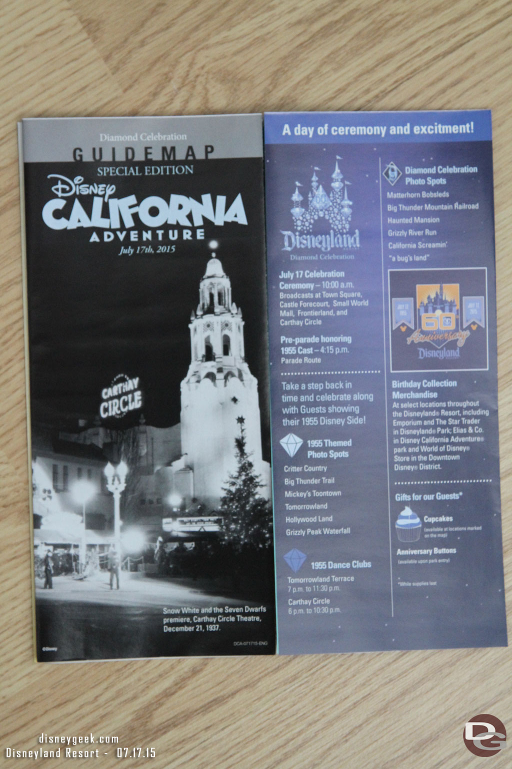 Disney California Adventure had commemorative maps for the day too.