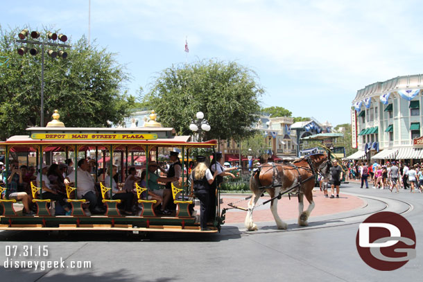 Main Street was alive with activity.  I saw both Omnibuses, two horse drawn street cars, the fire truck and the yellow car all in operation.