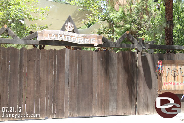 Nothing happening in the Big Thunder Ranch Jamboree this summer.  Looked like they were setting up for a private event you could see trucks through the fence.