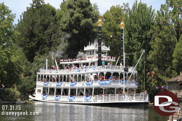 The Mark Twain arriving from a trip around the Rivers of America.