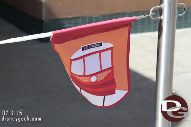 Trolley flag on the queue line for Award Wieners