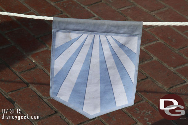 Tomorrowland flag on a rope line