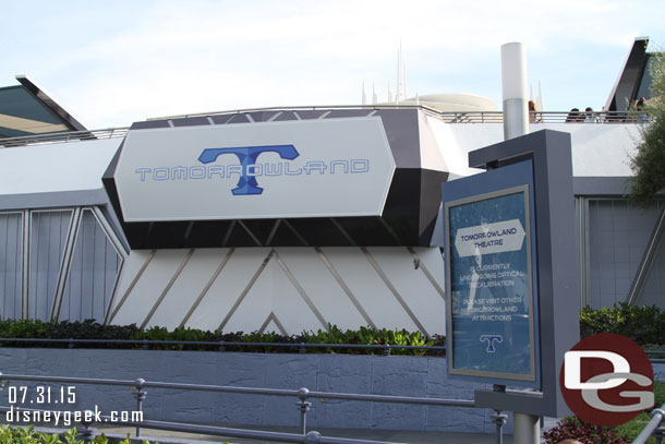 The Magic Eye theatre is now the Tomorrowland Theatre again.  No indication of what is going to go inside.