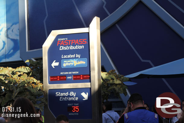 FastPass for Star Tours was shut down for the evening already.  It was 7pm.