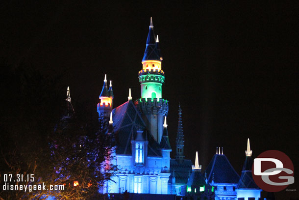 During the Paint the Night Intro the castle lights changed colors.  A night little touch.