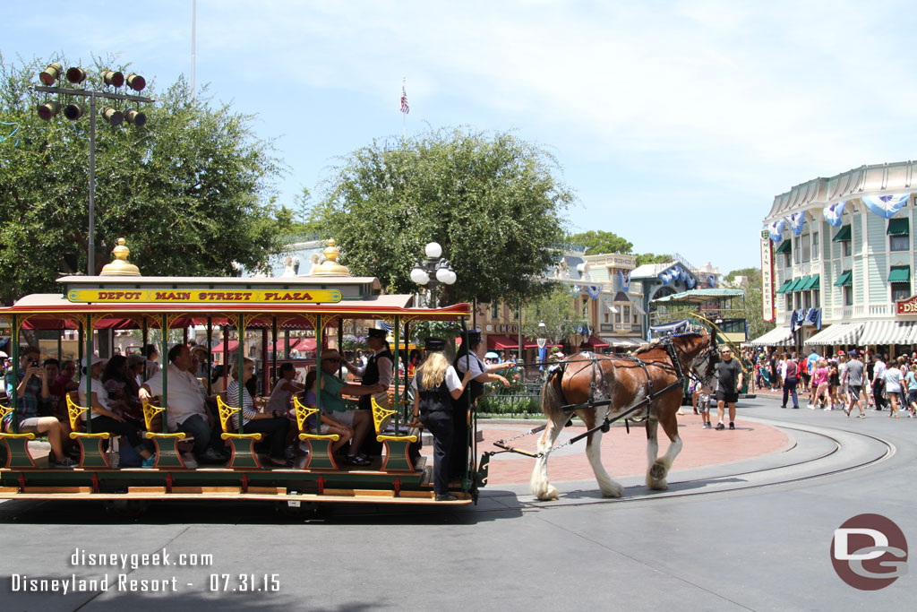 Main Street was alive with activity.  I saw both Omnibuses, two horse drawn street cars, the fire truck and the yellow car all in operation.