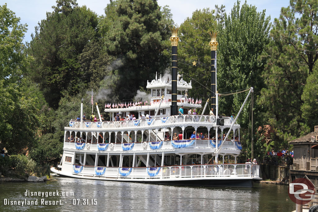 The Mark Twain arriving from a trip around the Rivers of America.