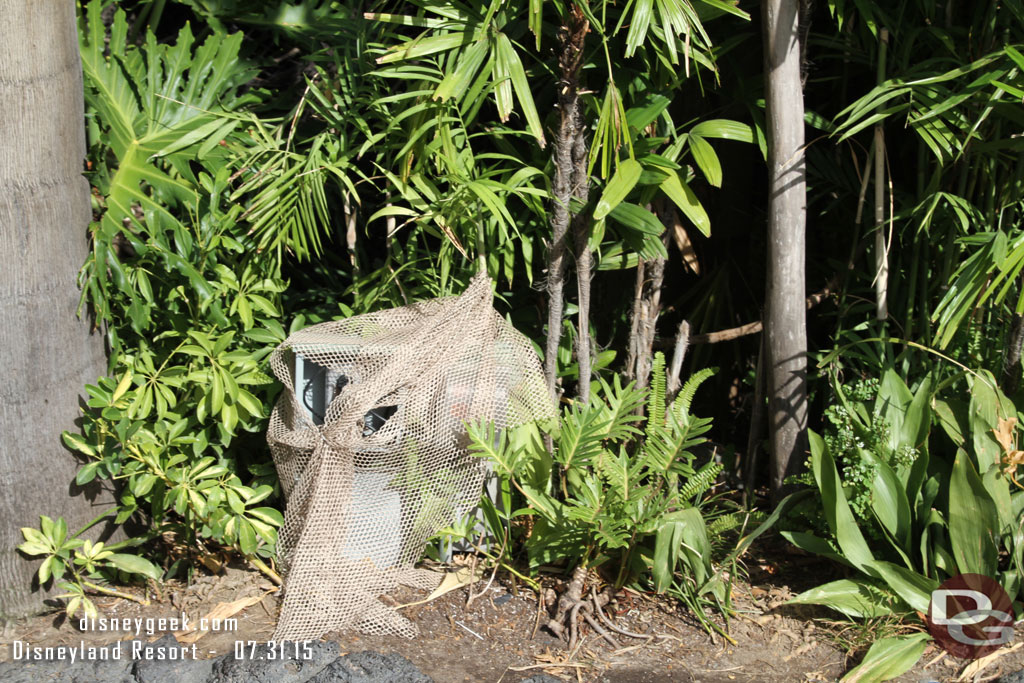 The cart in Adventureland was mia and its connection point sort of camouflaged.  The area was too busy to get a wide shot to show it missing.. 