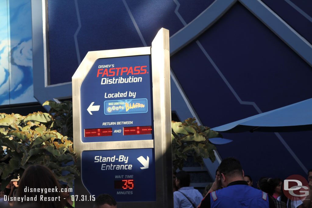 FastPass for Star Tours was shut down for the evening already.  It was 7pm.