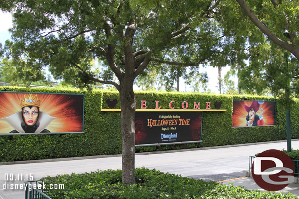 Halloween Time has arrived from now through November 1st.  Here are the Mickey and Friends tram stop billboards.