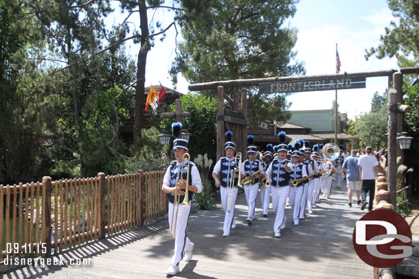 The Disneyland Band exiting Frontierland.