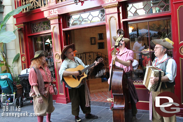 Crossed paths with the Bootstrappers in New Orleans Square.