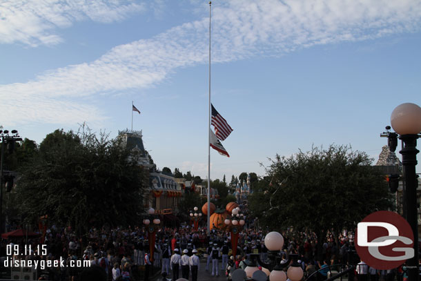 The flags were at half staff to commemorate 9/11