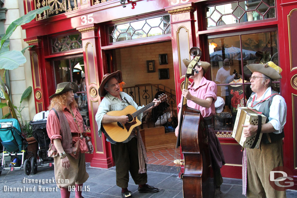 Crossed paths with the Bootstrappers in New Orleans Square.