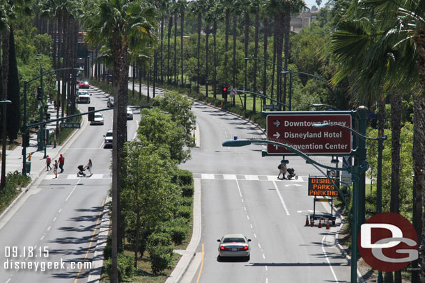 No traffic on Disneyland Drive right now.