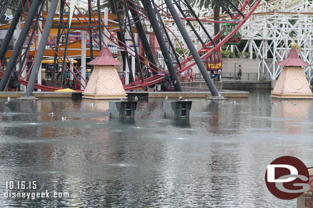 It is too bad the projector housings do not submerge/hide anymore.  The fountains were submerged at least.