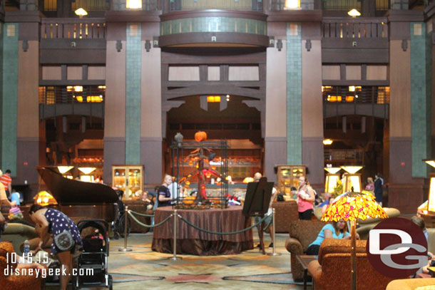 Stopped by the Grand Californian.  The lobby has a Halloween Tree-t Cake on display.