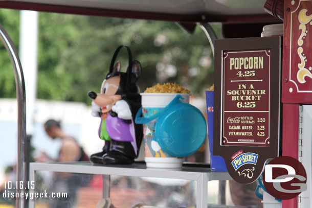 Pop Secret signage here too and Halloween popcorn buckets at most if not all carts.