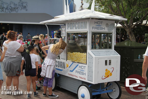 Pop Secret signage on the Tomorrowland cart.