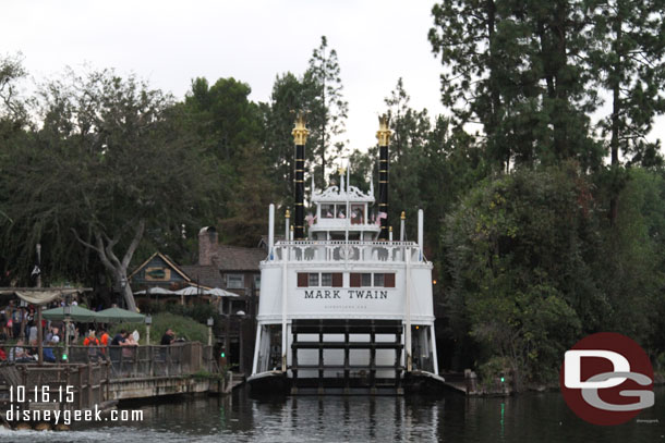 The Mark Twain was pulled into the Harbour for the evening.