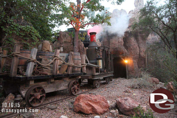 The wind shifted and you could see the mine car and smoke.