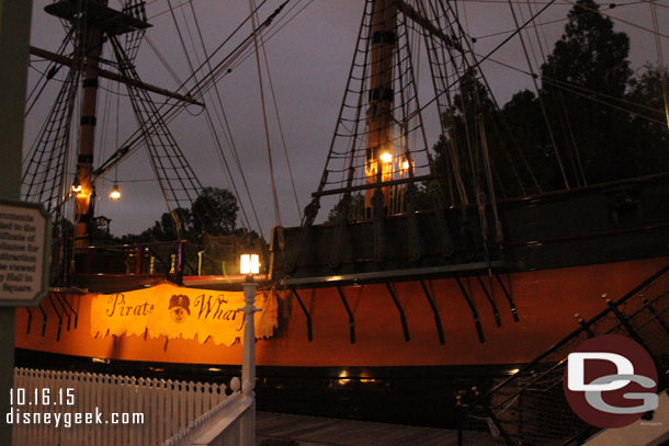 The Pirate Wharf photo op uses the Columbia as a backdrop.