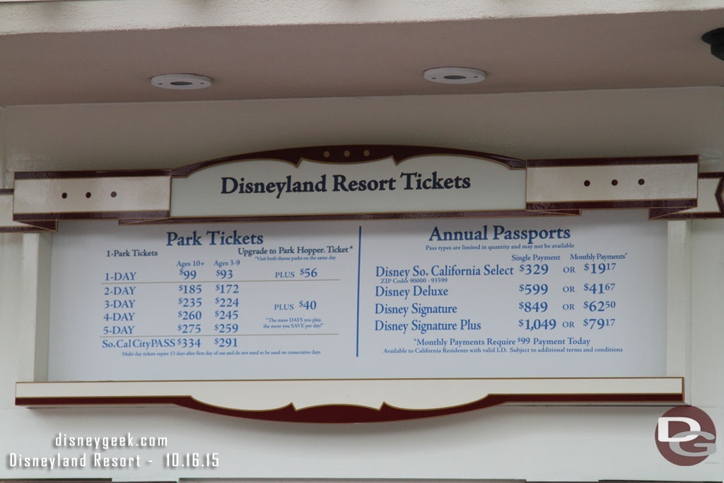 Speaking of tickets Annual Pass prices have increased substantially since my last visit.