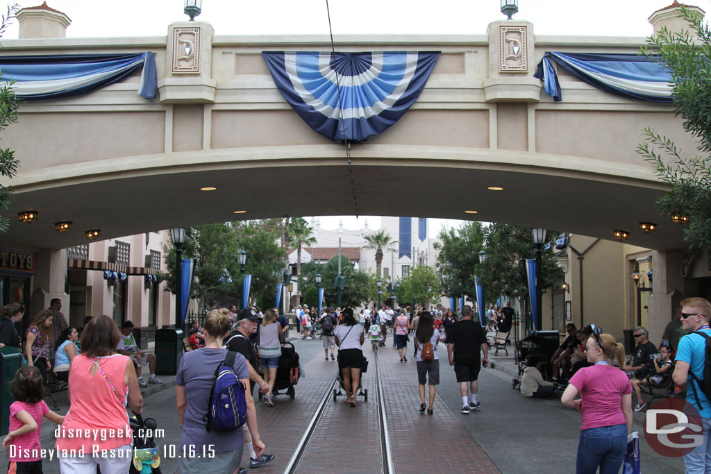 Buena Vista Street has a fair number of guests on it for this hour of a Friday.