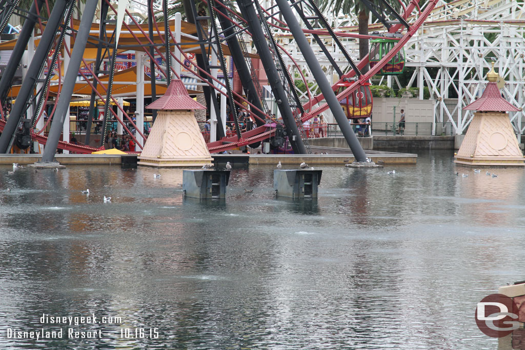 It is too bad the projector housings do not submerge/hide anymore.  The fountains were submerged at least.