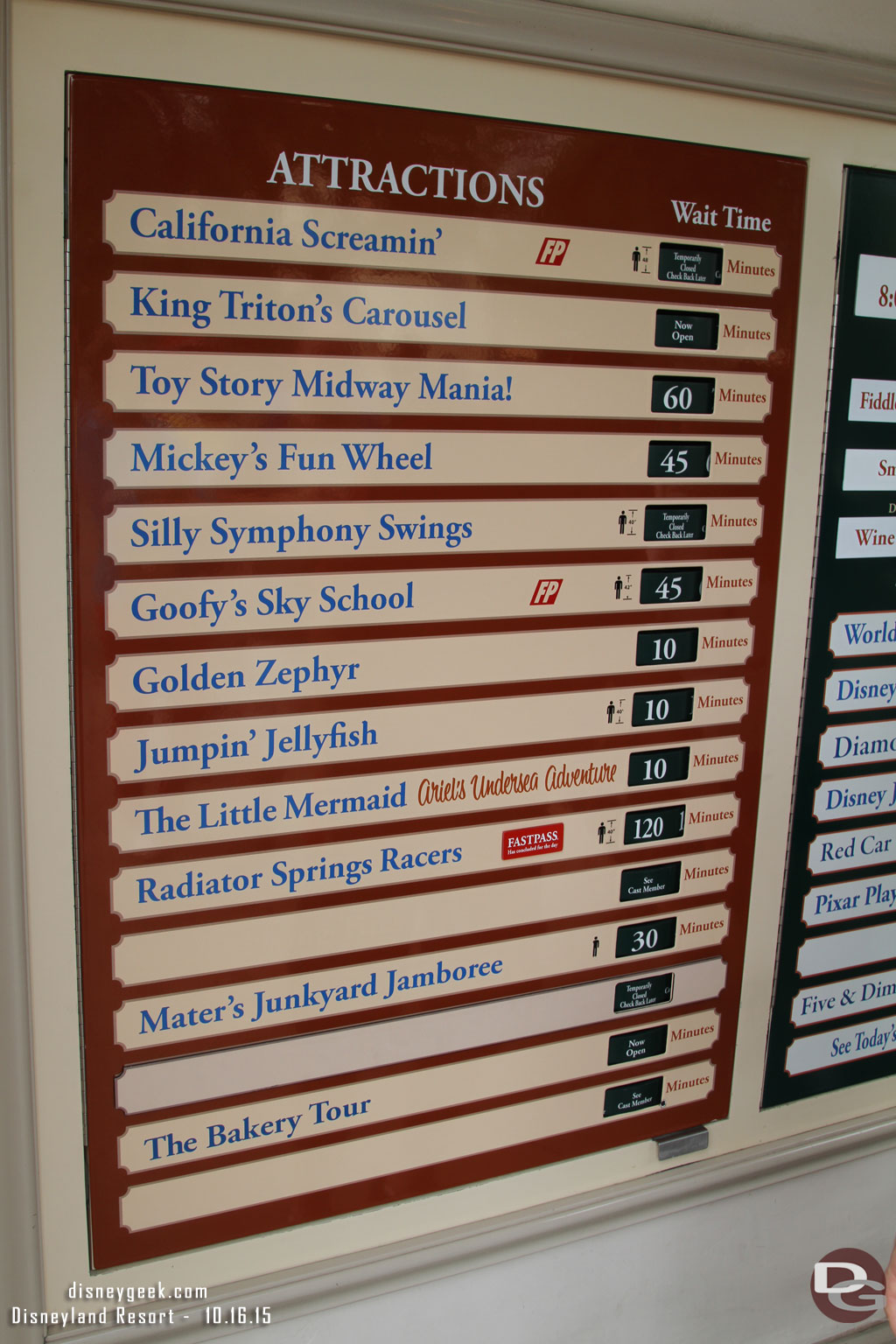 DCA wait times around 2:20pm