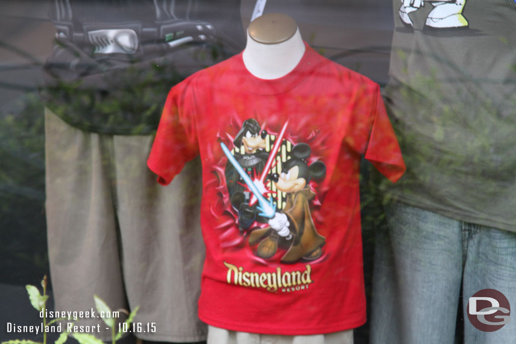 Heading back to the parks via Downtown Disney.  A random picture of a shirt in the World of Disney window.