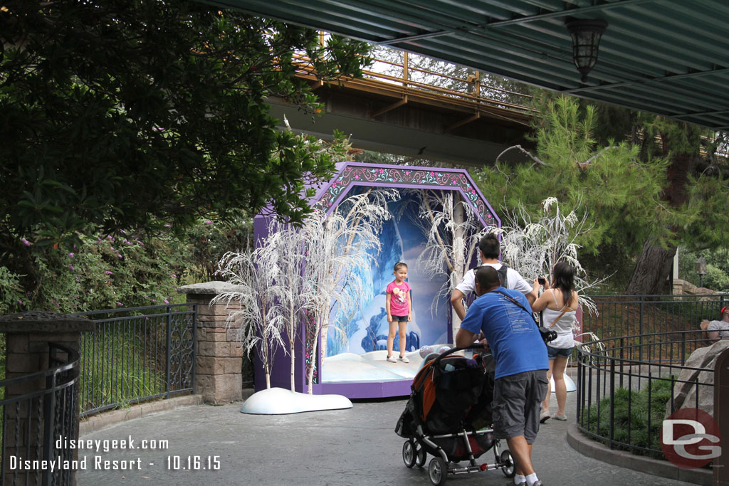 The Frozen photo op for the Halloween party is located along the Autopia track, near the smoking area.