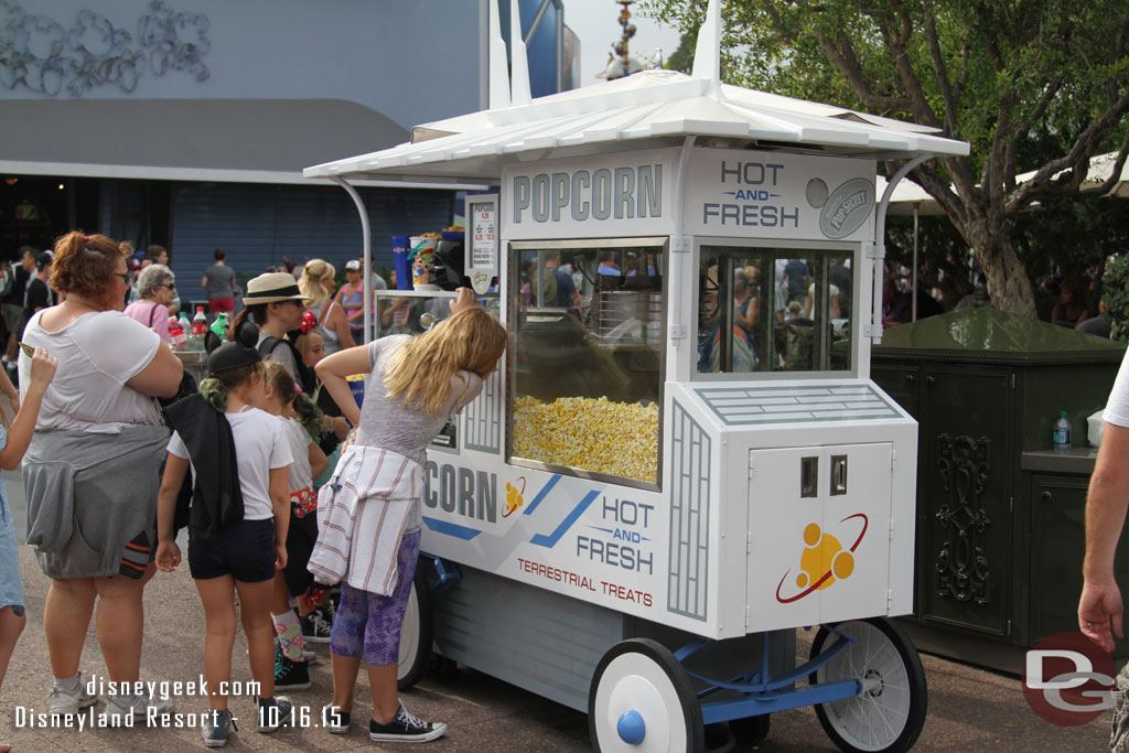 Pop Secret signage on the Tomorrowland cart.