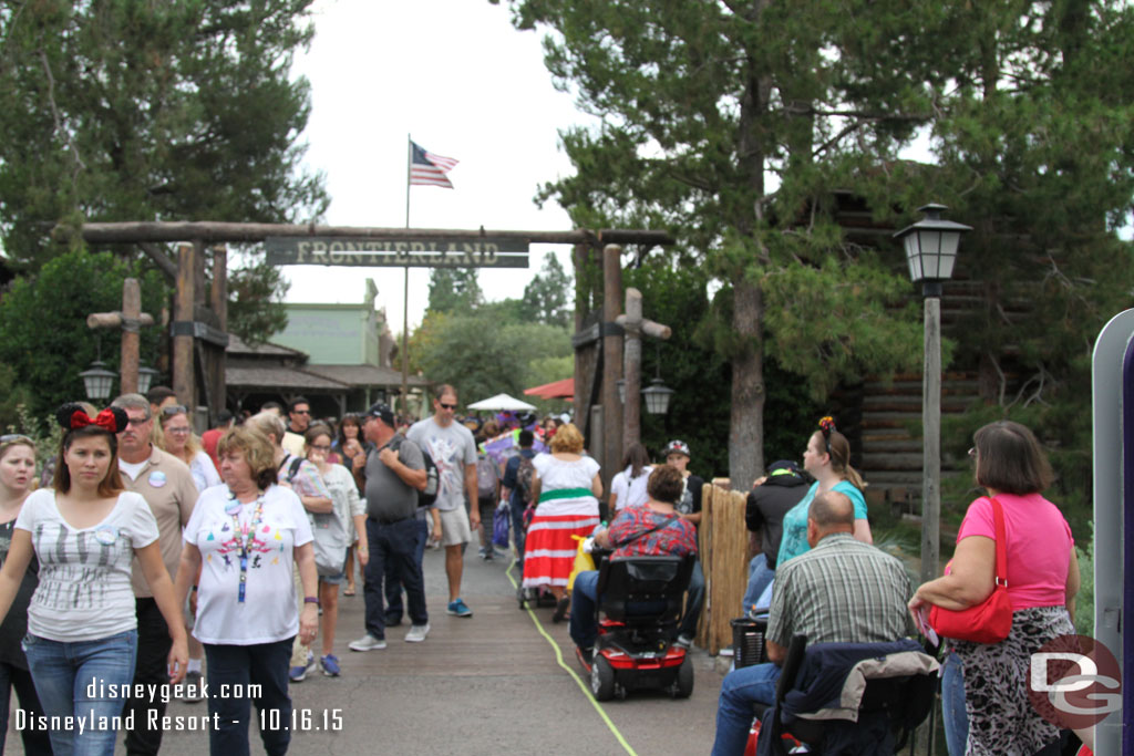 This line stretched back and around the coffee stand in the hub.