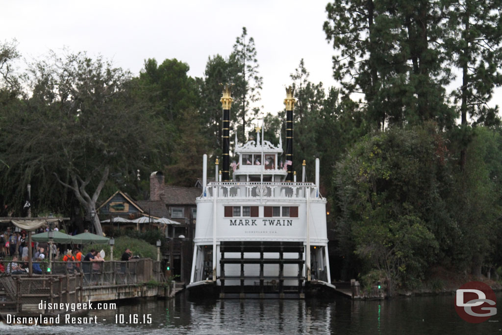 The Mark Twain was pulled into the Harbour for the evening.