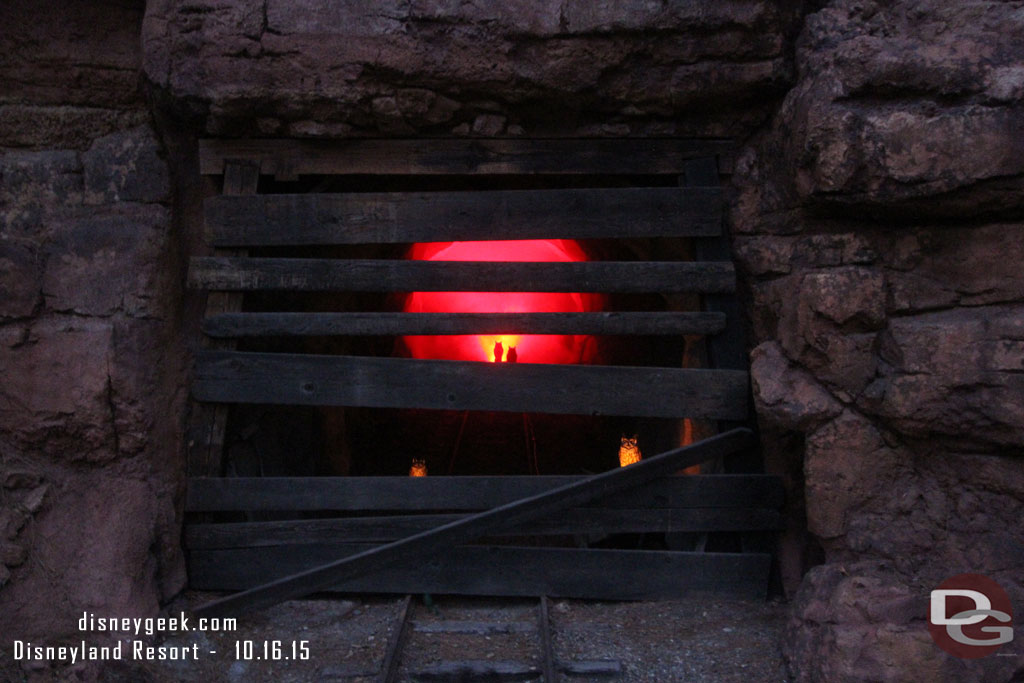 Owls haunting the mine shaft across from the Big Thunder Exit.