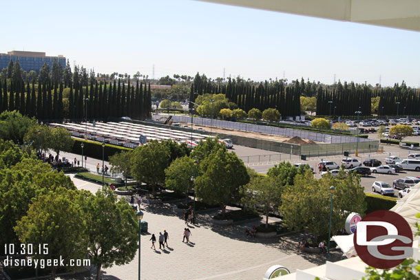 Arriving at the Disneyland Resort.  Visible progress is slow on the work in the Pinocchio Parking lot.