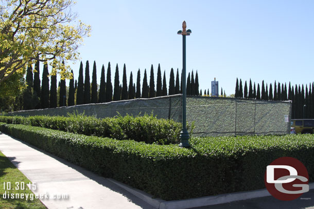 A small area on the other side of the roadway is also fenced off.