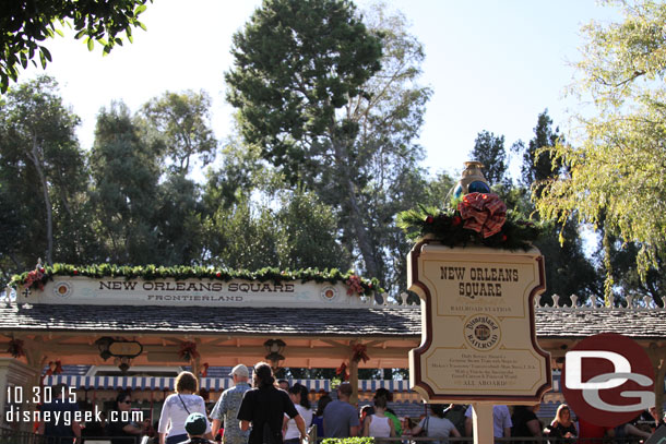 Christmas has arrived in New Orleans Square.