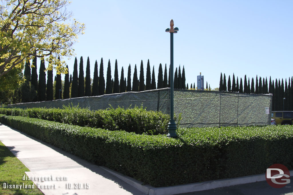 A small area on the other side of the roadway is also fenced off.