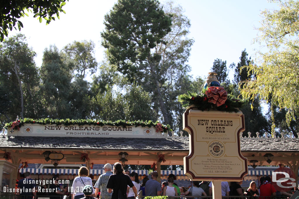 Christmas has arrived in New Orleans Square.