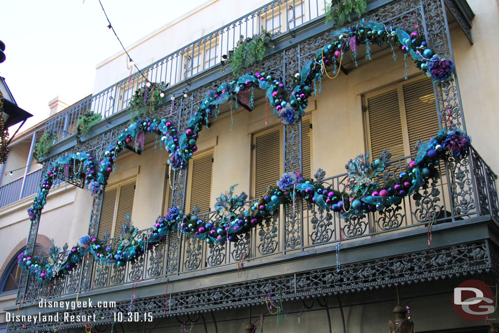 More Christmas decorations in New Orleans Square.