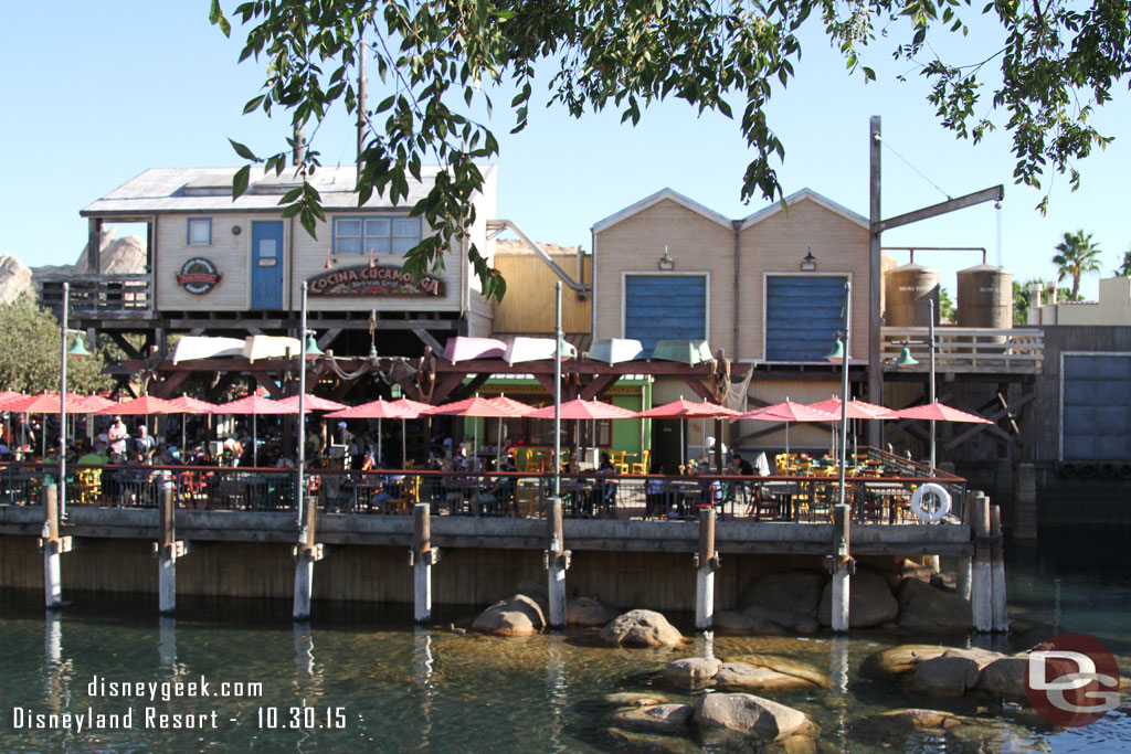 The repainting at the Wharf is done.  It looks less worn now.