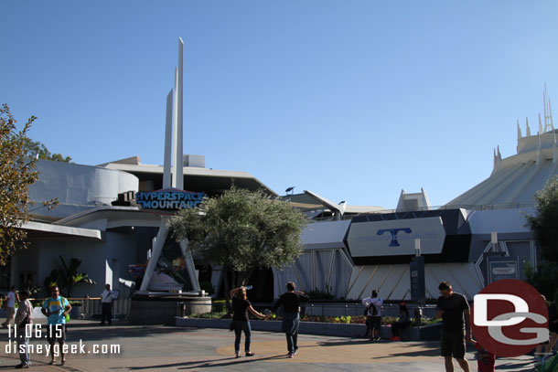 The Hyperspace Mountain signage is up too.