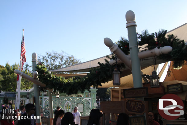 Frontierland is decked out for Christmas.