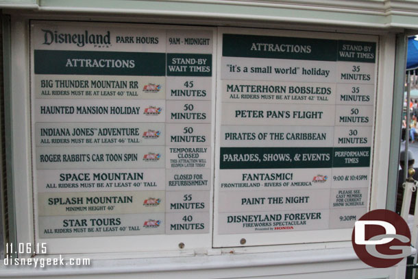 Wait times around 4:30pm